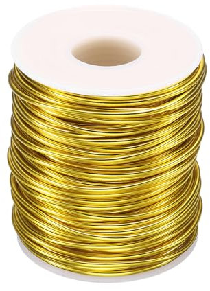 QUARKZMAN Rotolo di Filo Bonsai, Spessore 2mm, Lunghezza 30m, Filo di Alluminio Anodizzato Flessibile per Attrezzi Bonsai, Alberi, Giardino, Orticoltura, Paesaggistica, Giallo