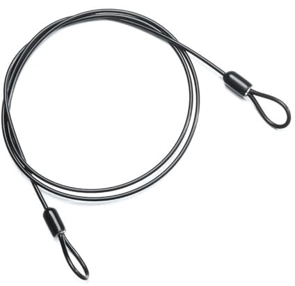 Schlaufenkabel, Stahlseil mit Ösen Sicherheitskabel 1M Lang 4mm Stärke mit Kunststoff Ummantelt für Kabelschloss Fahrradanhänger, Sicherung für Fahrrad- und Motorrad-Zubehör