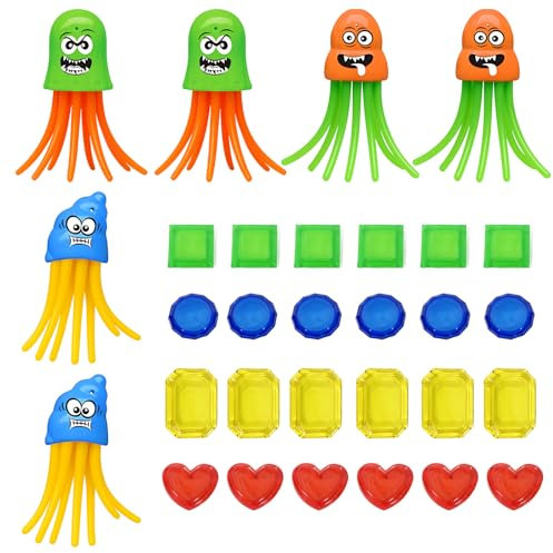 AHEJIOO 6 Stück Wasserspielzeug Kinder,12 cm x 3,2 cm Tauchspielzeug für Kinder und 24 Plastiksteinen Pool Spielzeug, Tauchtiere für Spielzeug, Wasserspielzeug Outdoor, Poolparty Schwimmbad