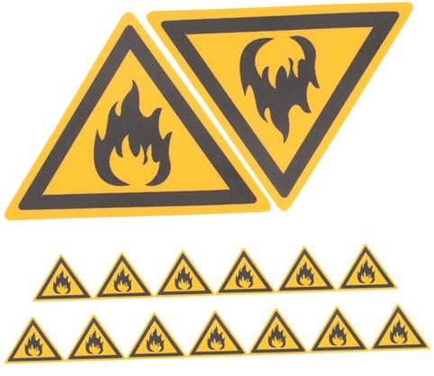 Cabilock 15pièces Panneau Adhésif Avertissement Inflammable Autocollant De Danger Incendie Signalisation De Sécurité Incendie Panneau De Signalisation De Danger Inflammable Autocollant De