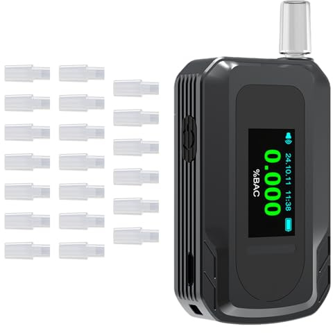 Trywise Ethylotest Electronique, Ethylotest Electronique Homologué avec éCran, 20embouts, Mesures De Haute PréCision, Capteurs éLectrochimiques pour Tests Personnels Domestiques (Style De Charge)