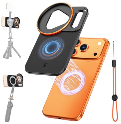K&F CONCEPT Adaptateur de Support de Filtre à Lentille Magnétique Double Face, Compatible avec iPhone 17 Pro et Filtres à Filetage 58mm, Support de Filtre pour Téléphone (Filtre Non Inclus)