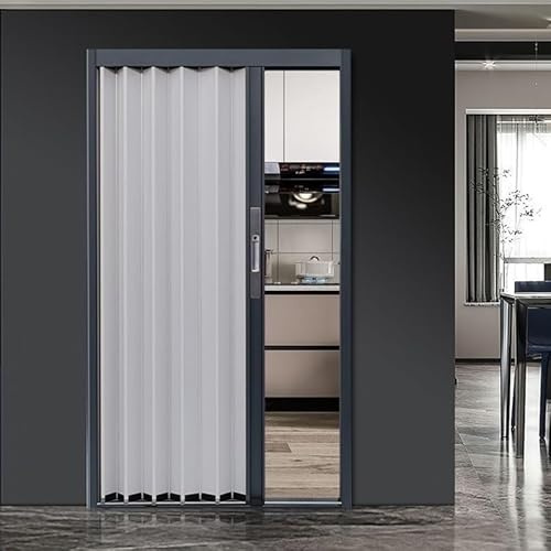 Inredningsdörr av typen dragspel, Vikdörr i aluminium med lås, flerfärgad, flera storlekar(White,140x180cm)