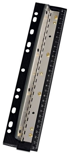 Wedo 0679401 Perforatore Tascabile con Righello in Metallo, 8 cm, 4 Fori, Nero