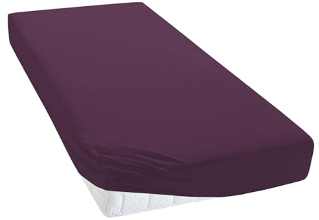 TM MAXX Jersey Spannbettlaken für Baby und Kinder mit Öko-Tex Standard (Aubergine 031, 80x180) Matratzenhöhe bis 25 cm, Spannbetttuch aus 100% Baumwolle