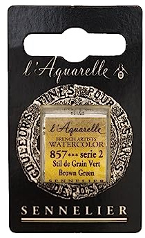 Sennelier Watercolour Half Pan S2 - Brown Green (857)
