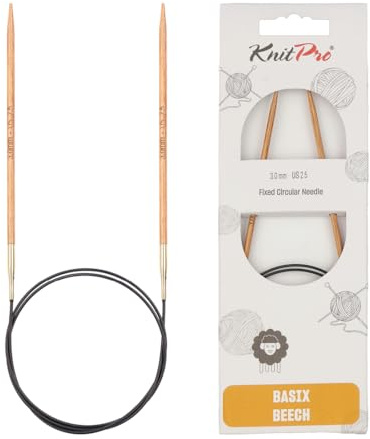 KnitPro Basix Aiguilles à Tricoter circulaires Fixe épingles, Bouleau, Multicolore, 120 cm x 3 mm