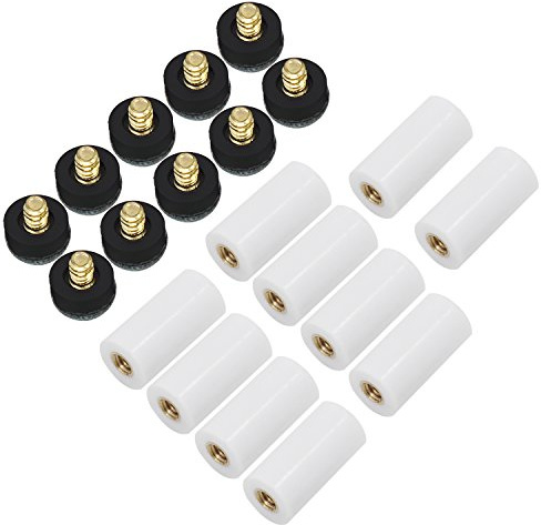 OCR 10Pcs 13mm Soft Grey Cue Tips Billiard Replacement Screw-on Tips with Pool Cue Stick Ferrules