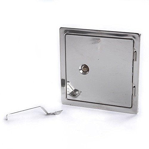 rg-vertrieb Kamintür Reinigungstür Revision Schornstein Edelstahl Putztür Weiss Stahl 2 Größen (Stahl 14x14cm)