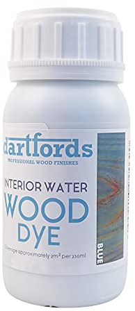 Blue Interior Water Based Wood Dye 230ml Bottle