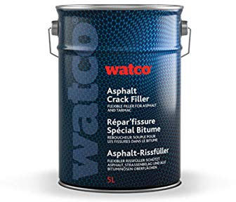 Watco Répar'fissure Spécial Bitume, reboucheur souple pour réparer les fissures des sols en asphalte/bitume, 5L noir
