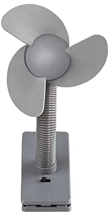 Dooky kleiner Ventilator, Taschen-Ventilator (Auto- & Kinderwagenzubehör, batteriebetriebener & klemmbarer Ventilator, überall anbringbar, flexibles Stativ, perfekt für heiße Sommertage), Grau