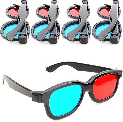 LondonExpress 3D Glasses Black Frame For Dimensional Anaglyph TV DVD Any Screen Red Blue Simple Style 3D Movie Game Extra Upgrade UK (5 pieces 3D glasses)