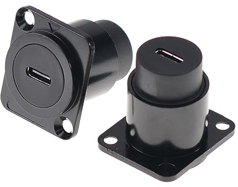 HangTon Paquete de 2 acopladores de enchufe USB-C para montaje en panel de chasis, conector impermeable, extensión de cable tipo C hembra a hembra, paso de mamparo IP65