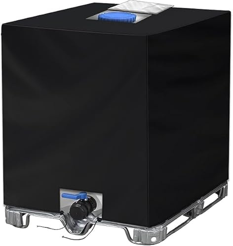IBC Presenning 1 000 L Pansarskydd 1 000 l IBC Vindtät Anti-UV Rivsäker vattentank med dragkedja svart 116 x 100 x 120 cm