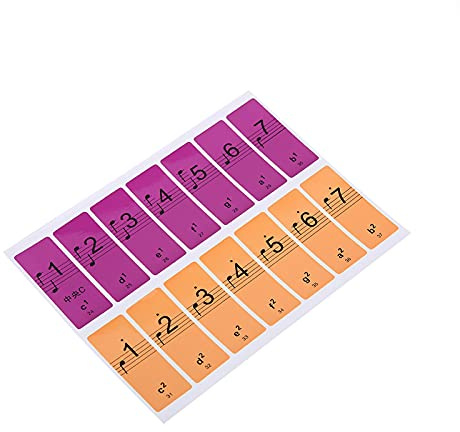 Pianotangenter Klistermärke, Avtagbar 88 Tangenter Pianotangenter Klistermärke Elektronisk Tangentbord Notera Vita Tangenter Klistermärken Etiketter för Nybörjare (COLORFUL)