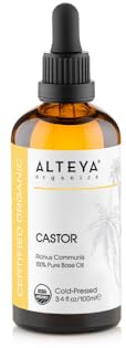 Alteya Organic Castor Oil 100ml - 100% USDA Certified Organic Pure Natural Cold Pressed Carrier Oil - Body, Hair, Lashes, Eyebrows - Nourish, Enhance Hair Growth - Premium Therapeutic Grade Treatment