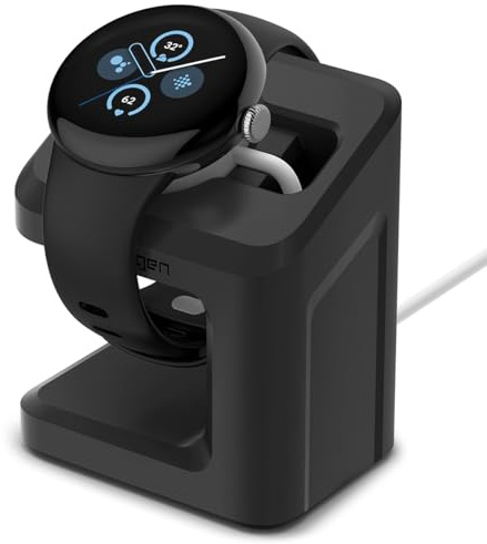 Spigen S355 Smartwatch Ladestation Ständer Dockingstation Kompatibel mit Google Pixel Watch 3 41mm/45mm (2024) - Schwarz