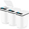 3 Pack Automatic Small Bathroom Trash Can with Lid - 3 Gallon Touchless Garbage Can, Motion Sensor Smart Trash Bin, Waterproof Wastebasket, Slim Dog Proof Trashcan for Bedroom Office Kitchen (White)