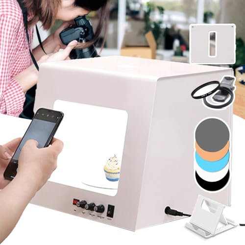 Caja de luz regulable para estudio fotográfico con fondos y filtros estrellas, caja luz para fotografía joyas con plato giratorio eléctrico; el producto admite colocación o suspensión,TB30