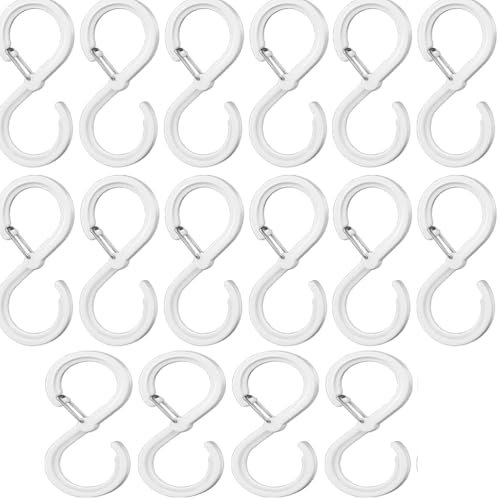 JchEnye 12 ganchos en S, ganchos, ganchos para estanterías anticaída, ganchos para perchas de ropa, ganchos en S para cocina, baño, dormitorio, oficina, jardín