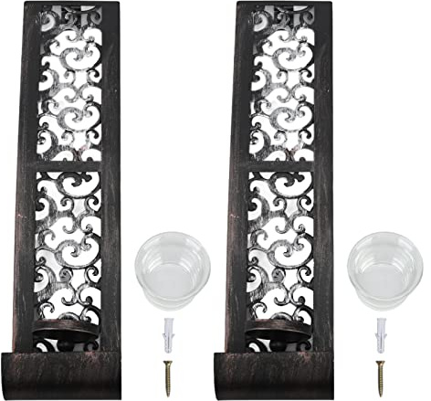 Porta di Candele da Parete da 2 Pezzi, Decorazioni per Decorazioni per Decorazioni per Candele per Candele Arte in Ferro Candele per Candele per la Decorazione della Parete per