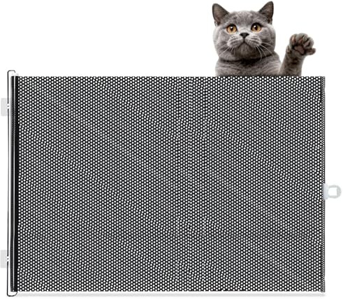 Barrera de Seguridad retráctil para escaleras para bebés, Barrera de Seguridad Extensible sin taladrar, Barrera para bebés Extensible,para bebés y Mascotas (68 x 125 cm)