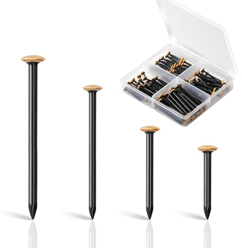 GoldOars 120 pezzi Chiodi in Acciaio (20/25/30/40 mm) Chiodi per Uso su Cemento Mattoni in Legno Pareti in Calcestruzzo