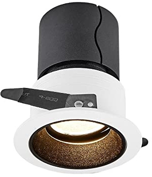 Spot encastré COB Anti-éblouissement Profond SCR à intensité Variable CRI93, Angle de 24°, projecteur LED à Angle réglable, Ouverture d'installation de 75 à 80 mm, luminaires encastrés au Plafond