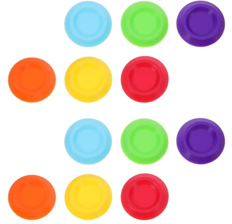 TOYANDONA Lot de 12 Mangeoires Rondes 3,4 Cm en Plastique pour Cafards et Grillons, Petits Bols à Insectes Transparents pour Terrariums et Reptiles, Bol de Stockage d'eau Couleur Aléatoire