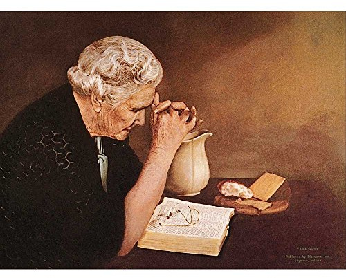 Dicksons Praying Wise Woman Over Bible Taupe Tones 7.5 x 10 Chipboard Wall Sign Plaque