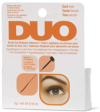 Duo Glue Brush On BLACK Strip Lash Adhesive 7g DARK TONE Hypoallergenic LATEX FREE
