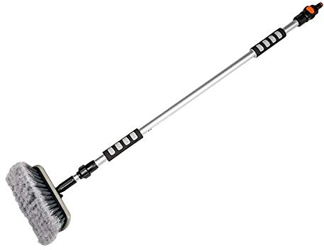rg-vertrieb Waschbürste Autowaschbürste KFZ LKW ALU Teleskop Qualität 170 cm Autopflege Bürste Grau