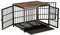 BingoPaw Wooden Dog Crate Indoor: 30inch Furniture Style Pet Cage Pet Kennel End Table with Three Doors and Removable Tray for Small Medium Dogs Black