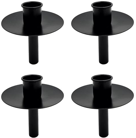 4 STÜCK Kerzenhalter für Flaschen Metall schwarz Kerze Flasche Stabkerzenhalter