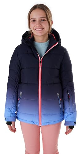killtec Niñas Chaqueta de esquí/Chaqueta de esquí acolchada con capucha y protección contra la nieve KSW 330 GRLS SKI QLTD JCKT, lavendel, 164, 42469-000