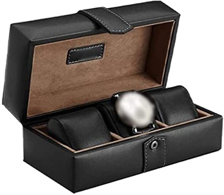 CVNIMV Estuche para Relojes Estuche Enrollable para Relojes Caja Enrollable para Relojes Caja de Cuero para Relojes con 3 Ranuras Estuche de Viaje para Guardar Relojes Estuche o