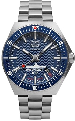 UMF RUHLA 1930M-3 Automatikuhr | U-17 Limited Edition | Saphirglas | Automatikwerk NH35A | Edelstahl Taucheruhr mit Keramiklünette | Blaues Zifferblatt | Made in Germany