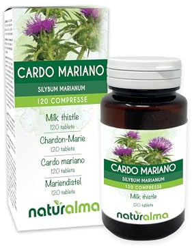Cardo mariano (Silybum marianum) hierba y frutos Naturalma - 60 g - 120 comprimidos - Complemento alimenticio - Natural y Vegano