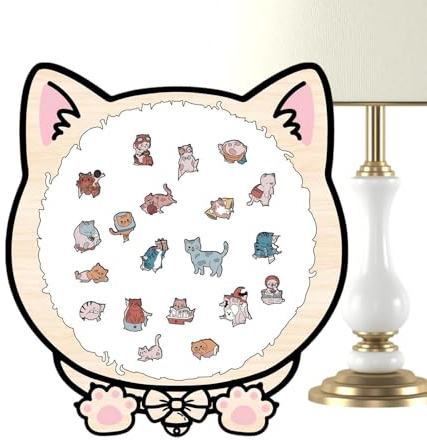 Casse-Tête Animal pour Adultes - 135 Pièces Jeu de Réflexion avec Cadre Chat - Puzzles Encadrés Chat pour - Jeu Éducatif Décoratif pour Toute la Famille et Décoration de Table