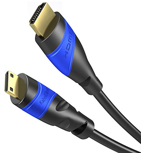 KabelDirekt – Mini-HDMI-Kabel, bruchfest konstruiert – 3m (HDMI zu Mini-HDMI, bidirektional, 4K@60Hz für Ultra HD, High Speed HDMI mit Ethernet, für Tablets/Kameras/Camcorder, schwarz)