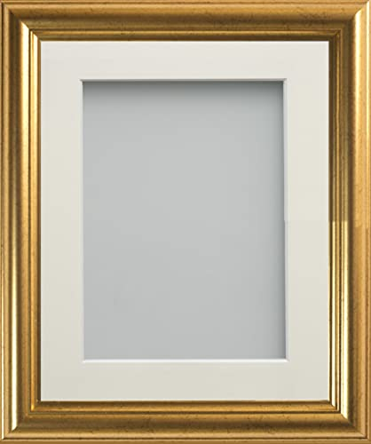 Frame Company Eldridge Gold 14x11 inch Picture Photo Frames With Ivory Mount for Image A4 *Choice of Sizes* Fitted with Real Glass
