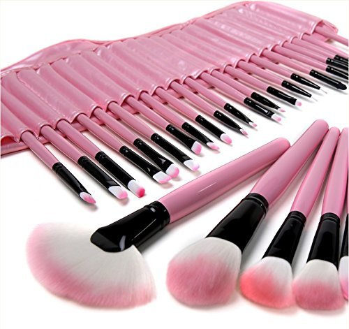 ZJchao 32 Pink Pinsel MAKE UP Kosmetik Profi Schatten 18 Stiftung Puder Blush, Make Up Pinsel Set, Professionelles Schminkpinsel Kosmetikpinsel Lidschatten Gesichtspinsel Eyeliner
