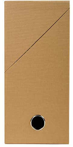 Caja archivadora de lona de Exacompta, color marrón tabaco de 9 cm