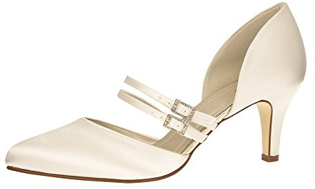 Rainbow Club Zapatos de Novia Misty - Corte salón, satén Ivory - Zapatos de Boda, Tiras - número 39 UE (6 Reino Unido)