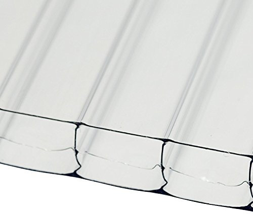 Clear, 600m x 3m (Width x Length) 16mm Multiwall Polycarbonate Sheets Poly Plastic Roof Panel for Lean-to Canopy Conservatory