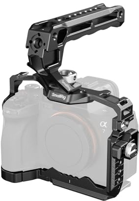 SMALLRIG A7 V A7 IV Käfig Cage mit oberem Griff und HDMI-Kabelklemme, Basis Kit für Sony Alpha 7 V/Alpha 7R V/Alpha 7 IV/Alpha 7 S III - 3668C