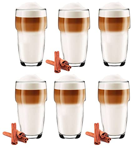 Glasmark KROSNO 1992 Juego De 6 Vasos En Vidrio Transparente 250 ml Para Cócteles Zumo Agua Soda Latte Capuchino Té