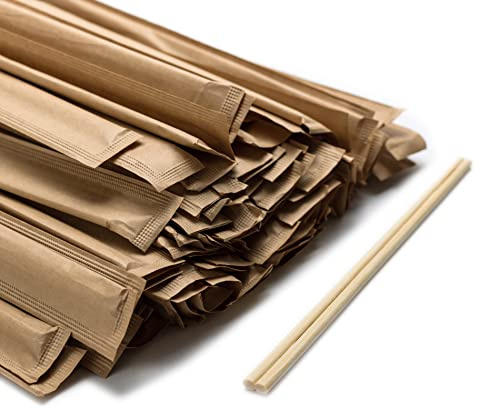 Palillos de bambú Genroku 21 cm - 100 pares | Bambú sostenible | Envueltos individualmente de cubierta completa | Hashi japonés | Ohashi |