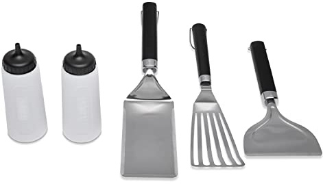 Weber 6776 Essential 5PC Griddle Tool Set, Silver